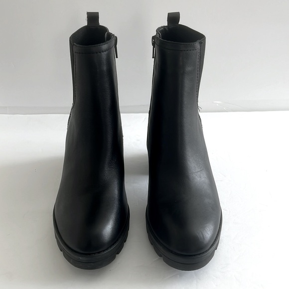 Naturalizer $149 Verney Leather Black Bootie Block Rubber Heel Shoes Size 11 New - Picture 9 of 11